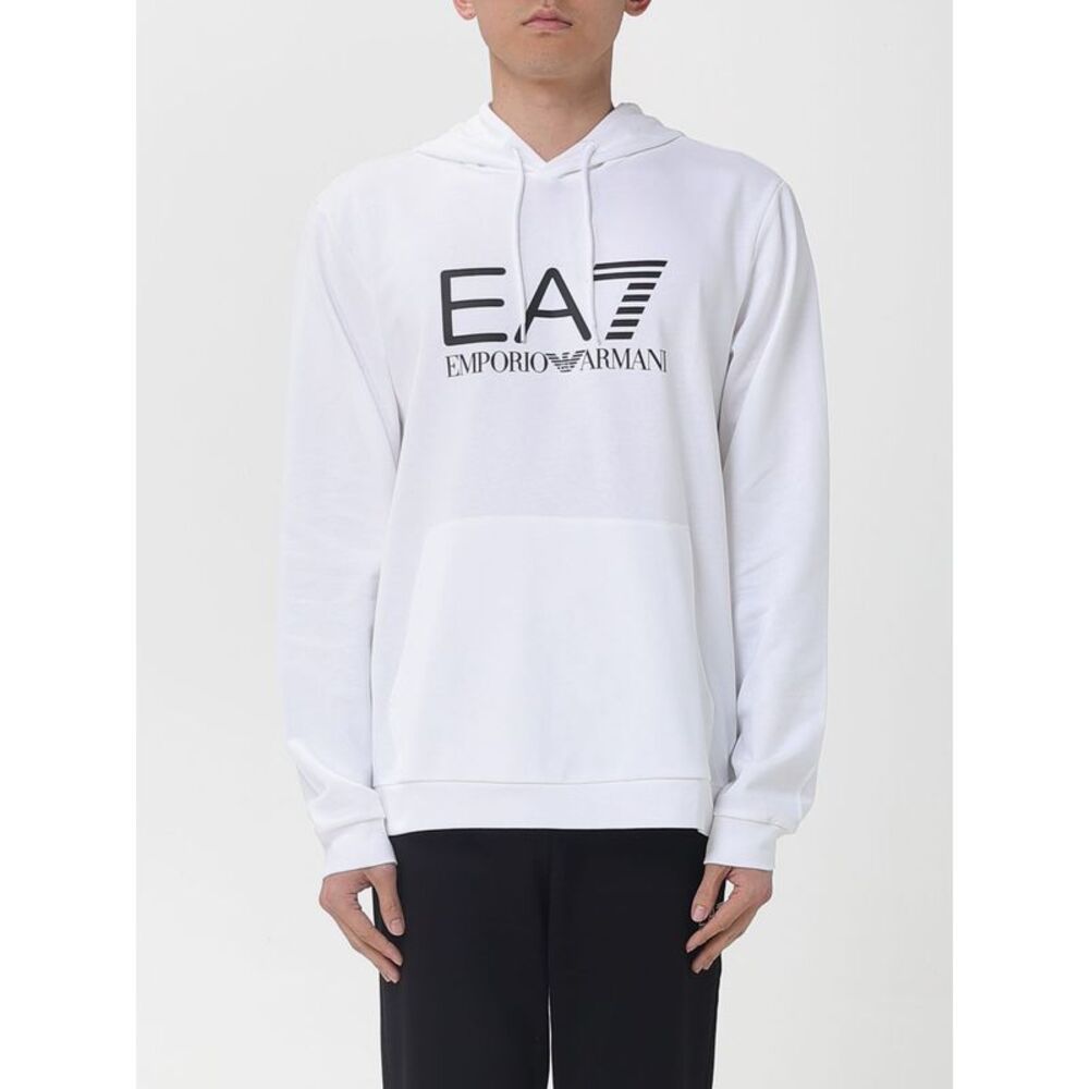 Ea7 Men Cotton Hoodie With Logo Ea7